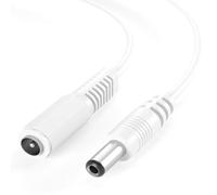CABLEPELADO Cavo di alimentazione CC | Cavo di prolunga di alimentazione CC | Compatibile con CCTV, DVR, Striscia LED, Router, Schermi, Sensori, Alexa | 2V DC 2A | DC 5,5 x 2,1 mm | Bianco | 3 metri