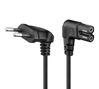 CABLEPELADO - Cavo di alimentazione IEC-320 a gomito C7, sezione 0,75 mm², compatibile con Samsung, Philips, LG, Sony Sharp, Panasonic, TV LED, Sky, Sky High Tech TV, nero, 1 m.