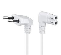 CABLEPELADO - Cavo di Alimentazione IEC-320 a Gomito C7, Sezione 0,75 mm², Compatibile Con Samsung, Philips, LG, Sony Sharp, Panasonic, TV LED, Sky High Tech TV, PS4, Bianco, 75 cm