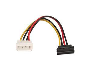 CABLEPELADO - Cavo di alimentazione SATA a gomito da 5,25" 15 cm nero | Adattatore Molex 4 pin a SATA per dischi rigidi | Connettore per spazi ridotti