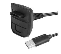 CABLEPELADO Cavo di ricarica per il Controller Wireless compatibile con XBOX 360 | Caricatore USB compatibile con Xbox 360 | 4800 mAh | USB 2.0 | Cavo da 1,80 metri | Nero (Nero)