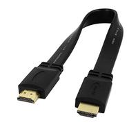 CABLEPELADO Cavo HDMI 4K Piatto Alta Velocità 2.0, Ultra HD 2160p (60Hz), Contatti Oro, Compatibile PC, PS5, Smart TV, Nero, 30 cm