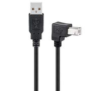 CABLEPELADO Cavo per stampante USB 2.0 angolato Tipo A a B | 90º Compatibile con HP, Epson, Canon, Brother, Lexmark, Scanner, Disco Rigido, Fotografia | Nero | 2 metri
