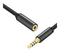 CABLEPELADO Cavo prolunga jack 3,5 mm con microfono 4 pin | Prolunga cuffie 3,5 mm | Maschio a Femmina | Compatibile con PS5 / PS4, Caschi, Altoparlante, PC, Cellulare | Nero | 2 metri