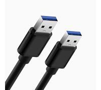 CABLEPELADO Cavo USB 3.0 Super Veloce | Cavo dati USB tipo A maschio maschio | Alta velocità 5 Gbps per computer, TV Box, HDD esterno, base ventole, hub USB, Raspberry Pi | Nero | 1,80 metri