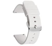 CABLEPELADO Correa reloj silicona, Banda de Reloj de Silicona, Correa de Reloj Deportiva, Banda de Reloj Universal, Pulsera de Reloj Silicona, liberación rápida, Hebilla Acero Inox,18 mm, Blanco