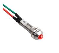 CABLEPELADO Luce LED Pilota | Indicatore per Pannello | Cavo 50 cm | Per Pannelli Elettronici, Quadri di Controllo, Circuiti Elettrici | Diametro Montaggio 8 mm | 12 V AC DC | Rosso