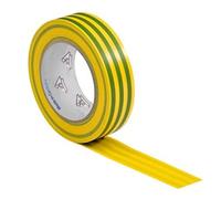 CABLEPELADO Nastro isolante per impianti elettrici - Nastro adesivo - Nastro elettrico - Autoadesivo resistente per proteggere - 19 mm x 20 metri - Giallo-Verde