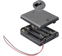 CABLEPELADO Portapile per 4 batterie LR6 AA con interruttore nero