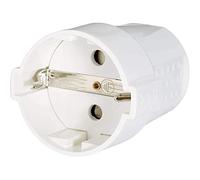 CABLEPELADO Spina schuko diritto | Spina di contatto per messa a terra con sollievo, uscita cavo posteriore, 16 A, 250 V, IP20, 3,7 kW, femmina, bianco