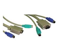 Cables Direct KVM Cable, PS/2 + SVGA - 3m cavo per tastiera, video e mouse Grigi