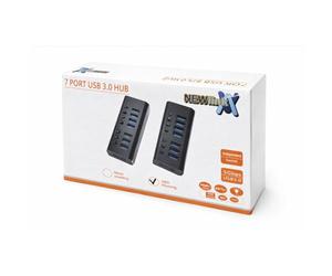 Cables Direct NLUSB3-7PL hub di interfaccia USB 3.2 Gen 1 [3.1 Gen 1] Type-A 5000 Mbit/s Nero (CDL 7 Port USB 3.0 Hub + ABS Shell)
