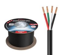 Cables Direct Online 14/4 500FT Cavo per altoparlante esterno in rame privo di ossigeno, sepoltura diretta, resistente alle intemperie, UV CL3 CM nominale, giacca nera, fili OFC per filo LED a bassa