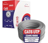 Cables Direct Online Cavo di rete CAT6 da 304,8 m, 550 Mhz, Ethernet, LAN, UTP, 23 AWG, RJ45, colore grigio