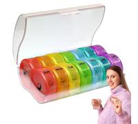 CABLETTO CABLET - Dose di pillola 7 scomparti | Box di medicinali per farmaci | Scatola di farmaci portatili giornalieri per la memoria Senior in Go on the Go
