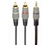 CABLEXPERT 3.5 MM STEREO PLUG TO 2*RCA PLUGS 2.5M CABLE, GOLD-PLATED CONNECTORS