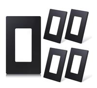 Cablix Placca da parete senza viti, singola banda, 1 porta, in policarbonato, 10,2 x 17,8 cm, a vite, confezione da 5