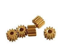 Cabluandry 5 pezzi di ingranaggio cilindrico in rame da 0,5 moduli da 12 denti, diametro 7 mm, spessore 5 mm, pignone a denti dritti da 0,5 m e 12 denti Dritto(1.48mm bore)