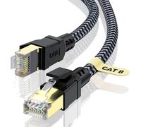 CABNEER Cavo Ethernet Cat 8, 1 m, 40 Gbps, ad alta velocità, 2000 MHz, Gigabit RJ45, in nylon intrecciato, cavo patch per modem router PS5/4