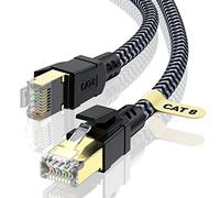 CABNEER Cavo Ethernet Cat 8, 35 m, 40 Gbps, cavo di rete ad alta velocità, 2000 MHz, Gigabit RJ45 nylon intrecciato, cavo patch per modem router PS5/4