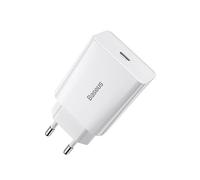 Cabo Baseus Speed Mini Fast Wall Charger EU USB 20W 3A Power Delivery Quick Charge Branco (Ccfs-Sn02)