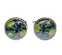 Cabochon Giungla + Scatola Gemelli Motivo Foresta Foglie Della Giungla