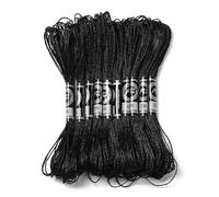 CABODYALS 10 matassa 12 fili 80M Filo Da Ricamo In Poliestere Nero Filo Da Ricamo Metallico Scintillante Filo Da Punto Croce Filo Glitterato Oro Argento per Braccialetti Dells'Amicizia Tessitura Magli