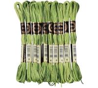 CABODYALS 10 matassa da 80 m 6 Capi Filo per Punto Croce Variegato Verde Segmento di Filo da Ricamo Tinto Filo per Braccialetti Dell'Amicizia Sfumato Filato Sfuso per Cucito Creazione di Gioiell