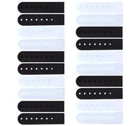 CABODYALS 10 paio di 2 colori 7 fori Nero Bianco Cinturino di Ricambio per Cappelli Snapback In Plastica per Cappellini Da Baseball Chiusura di Riparazione Fibbia Regolabile Estensore Clip per Uomo Do