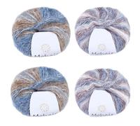 CABODYALS 100G 4 gomitoli 2 colori Sfumati colonneto per Uncinetto Morbido Segmento Arcobaleno Tinto Mohair Fili Colorati Gomitoli per Cucire Filo Sfuso per Coperte Tessitura Maglia A Mano Maglioni Sc