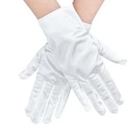 CABODYALS 2 paio di Gu In Raso Bianco Corti Eleg Formali Stile Opera Stile Flapper Stile Gatsby per Banchetti Abiti Da Sera Accessori per Donne Da Sposa Matrimonio Festa di Natale Costumi Tea Party Co