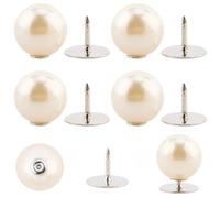 CABODYALS 20 pz Bottoni In Perla Bianca Spilla Riutilizzabile Rimovibile Senza Cucire Bottoni In Perla Rotondi In Plastica Sostituzione Istantanea All'Ingrosso con Ago In Ferro per Vestiti Artigianato