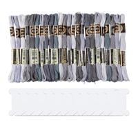 CABODYALS 24 matassa 6 Fili Filo da Ricamo Grigio Filo da Ricamo Variegato Sfumato Braccialetti Dellss'Amicizia Filo da Ricamo Punto Croce Sfuso con 12 rocchetti di Filo per Creazione di Braccialetti