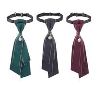 CABODYALS 3 pz 3 Colori Cravatte da Donna Pre-Annodate con Fiocco di Perle Artificiali Regolabili in Poliestere alla Moda Accessori per Costumi da Donna Abbigliamento Scolastico Uniforme da Cosplay