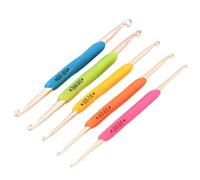 CABODYALS 5 pz. 10 Dimensioni Doppio Fine Uncinetto Manico Ergonomico Ago Uncinetto Casuale Multicolore Uncinetto con Impugnature In Plastica ABS Set di Strumenti per Maglieria In Alluminio per Mani c