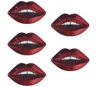 CABODYALS 5 pz 161mm Glitter Rosso Labbra Patch Cucire su Paillettes Sexy Bocca Patch Stirare su Bling GRANDEs Bacio Ricamato Riparazione Applique Sfuso per Cucire Fare Vestiti Jeans Camicia San Valen