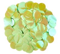 CABODYALS 50G Paillettes Rotonde Piatte Verdi da 20mm, Sfuse, Grandi, in PVC Iridescente con Un Foro, per Ricamo, Applique, Paillettes per Cucito, Creazione di Decorazioni Natalizie, Artigianato Fai