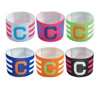 CABODYALS 6 pz 6 colori Calcio Calcio Capitano Fascia Da Braccio Striscia Colorata Lettera C Baseball Basket Pallavolo Leader Giocatore Colori Misti Fasce Trucco Braccio per Donne Uomini Sport Squadra