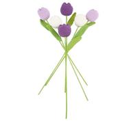 CABODYALS 6 pz. Fiori di Tulipani Viola All'Uncinetto, Graziosi Bouquet di Tulipani Lavorati A Maglia In Peluche, Piante Artificiali, Fiori Fatti A Mano, per Lavori Artigianali Da Donna, Regali di Lau