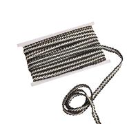 CABODYALS 9.14M 12mm Gimp Nastro Intrecciato Rifinitura Pizzo Metallico di Cotone Bordo Intrecciato Rifinitura Oro Nero Bianco Tessuto per Tappezzeria Rifinitura per Cucito Realizzazione Artigianato T