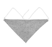 CABODYALS Catena Nera per Il Viso Gioiello Triangolo Strass Copricapo Velo Cerchietto con Cristalli Glitterati Nappa Catene in Lega per Mascheramento Facciale per Donne Costumi da Ballo FES