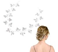 CABODYALS Corona di Foglie d'Argento per Capelli, Tiara da Dea Greca, Corona Delicata in Lega, con Perline, per Donne, Sposa, Damigella d'Onore, Gioielli da Sposa, Decorazioni per Costumi.