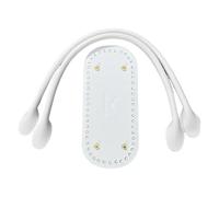 CABODYALS Manici di Ricambio per Borsa in Pelle PU Bianca, Inserto per Uncinetto, Base per Cuscino, Tracolla Corta Ovale per Borsa Fai da Te, Borsa A Tracolla, Zaino, Artigianato, Tote, Creazione