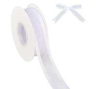 CABODYALS Nastro in Organza Bianco con Bordo in Raso Trasparente Largo 22.86 m e 25mm Tessuto in Poliestere Nastri in Chiffon per Cucito Creazione di Bouquet Scatole per Torte Confezioni Regalo