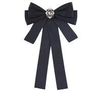 CABODYALS Papillon In Cristallo con Strass Neri e Spilla Regolabile, Pre-Annodato, In Tessuto di Raso di Seta Vintage, con Fiocco, Colletto, Spille, Cravatte per Donne e Uomini, Abiti Da Festa, Abiti,