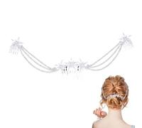 CABODYALS Pettine per Capelli con Strass A Strati e Stella D'Argento Alla Moda con Nappe e Frange Catena Accessorio per Capelli con Tralci Fermaglio per Capelli con Brillantisni Celesti Fascia per Cap