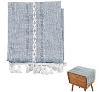 CABODYALS Piccola Tovaglia da Comodino Copritavolo Copritavolo Rettangolare con Nappa Blu in Tessuto Stile Fattoria Copricomodino Copricomò Copritavolo Centrini per Mobili TV Microonde Lavat