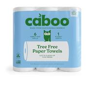 Caboo - 100% bambù e canna da zucchero a 2 veli asciugamani di carta 115 fogli - 6 rotoli