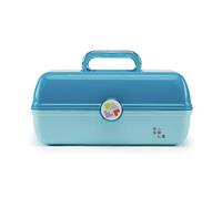 Caboodles On-The-Go Girl Makeup Box, scatola organizer per trucchi in plastica rigida, specchio integrato, chiusura sicura per viaggi sicuri, spaziosa conservazione per oggetti di grandi dimensioni,