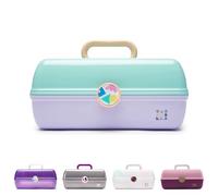 Caboodles Rainbow Rad - Organizzatore per trucchi da ragazza in movimento, Coperchio in schiuma di mare e base alla lavanda, 1 Count (Pack of 1), Ragazza in movimento